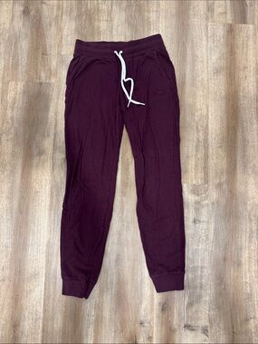 Victoria Secret Pink Burgundy Jogger Sweatpants with Drawstring